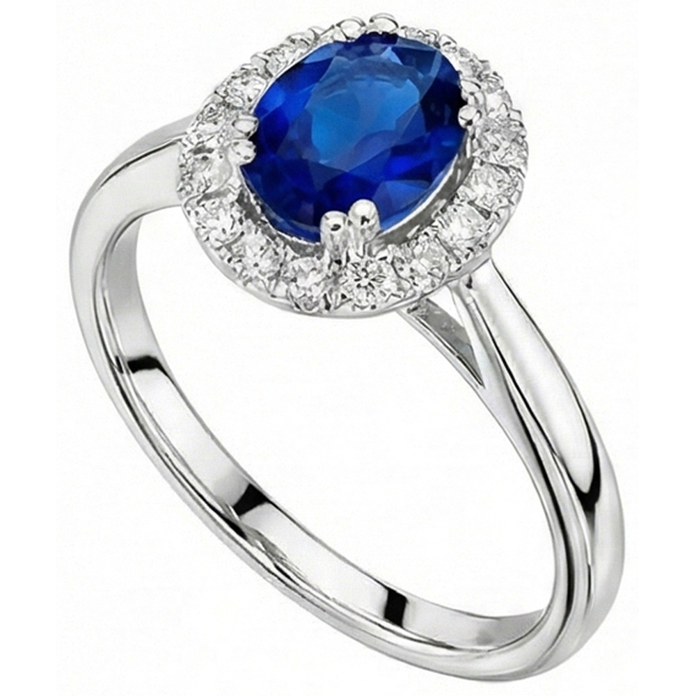 echter oval saphir 2.65Karat ring Draufsicht