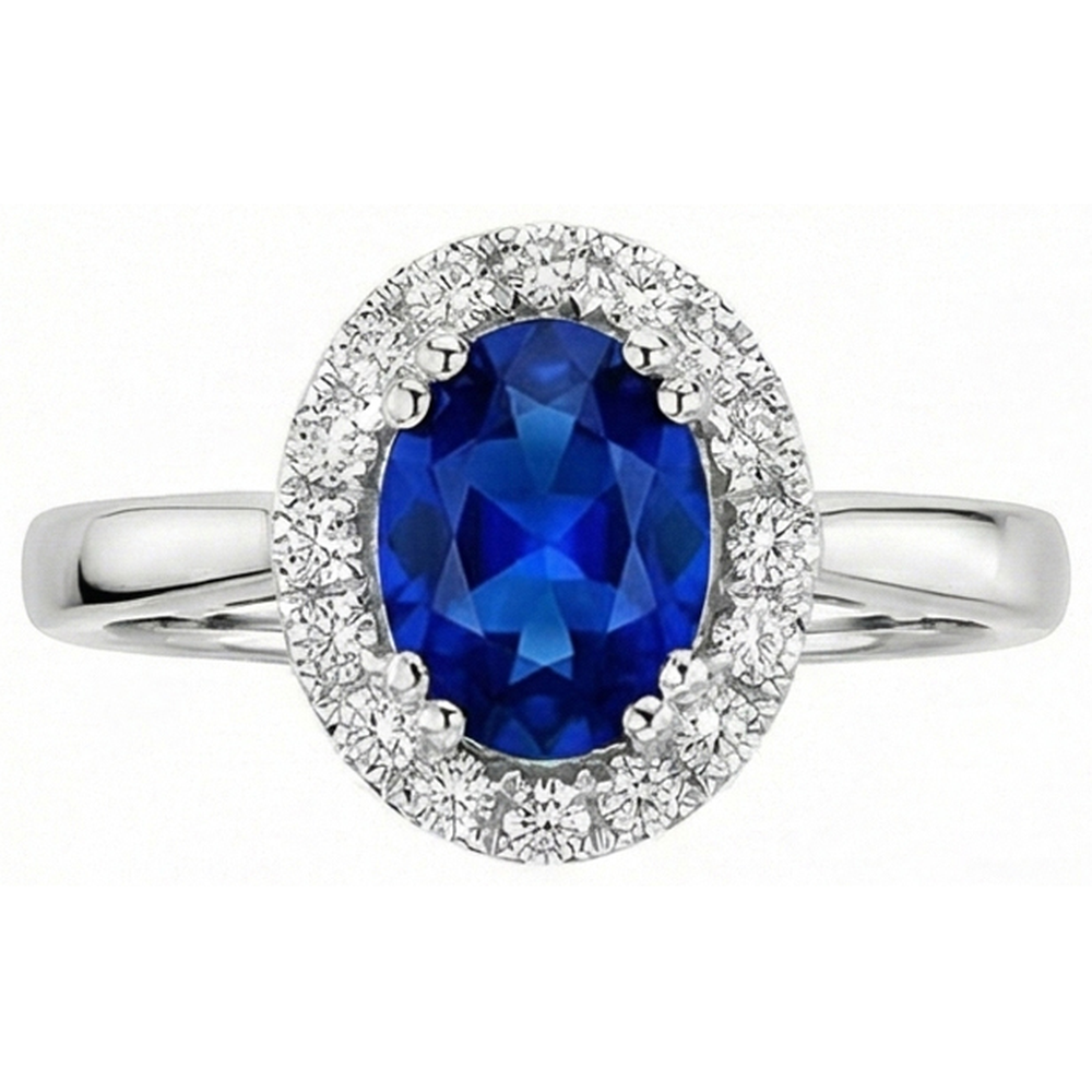 echter oval saphir 2.65Karat ring Seitenansicht