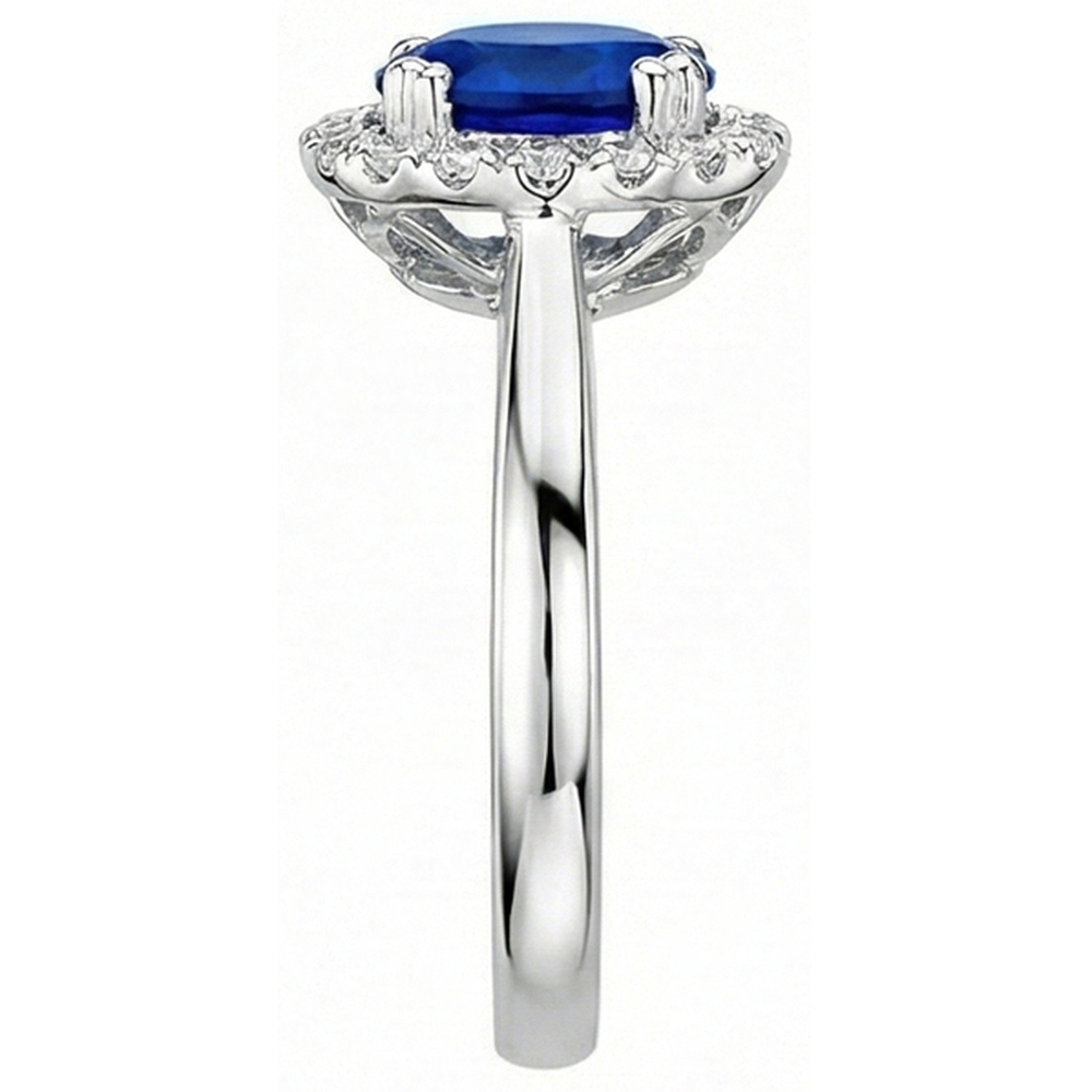 echter oval saphir 2.65Karat ring Profilansicht