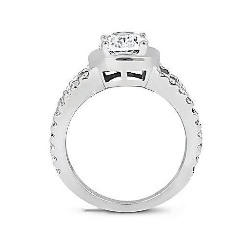 2,67 Ct. Natürliche Diamantring Im Ovalschliff Mit Akzenten Weißgold