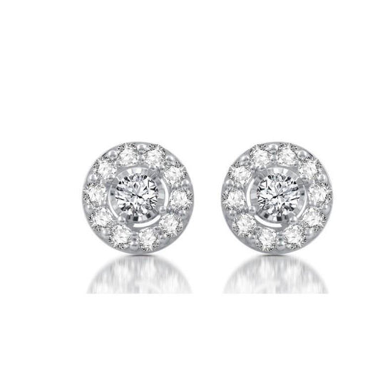 2,6 Ct Krappen-Set Rundschliff Halo-Natürliche Diamant-Ohrstecker 14 Karat Weißgold