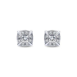 2,6 Ct Prinzessinnenschnitt Funkelnde Echt Diamanten Lady Halo Ohrstecker