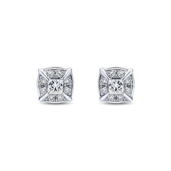 2,6 Ct Prinzessinnenschnitt Funkelnde Echt Diamanten Lady Halo Ohrstecker