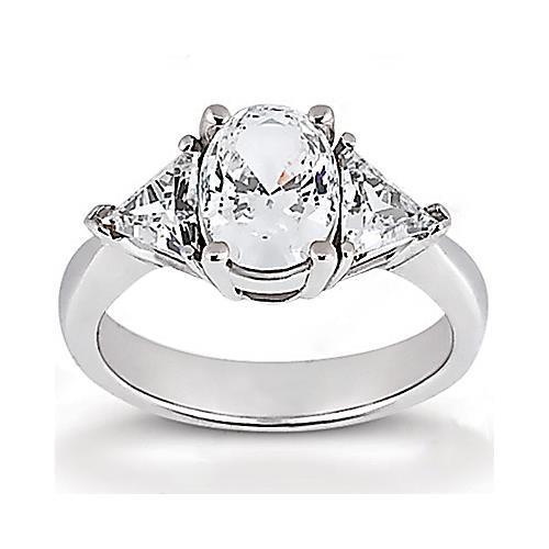 2,70 Ct. Big Echt Diamants Verlobungsring Drei Steine Schmuck Neu