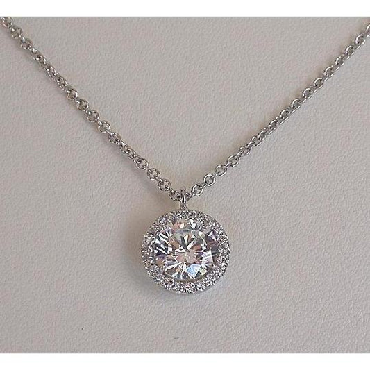 echter round diamant 2.70Karat anhänger Vorderansicht