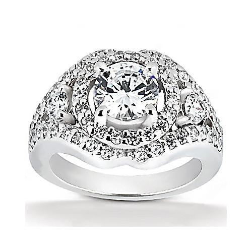 2,72 Ct. Großer Natürliche Diamantring Weißgold Jubiläumsschmuck