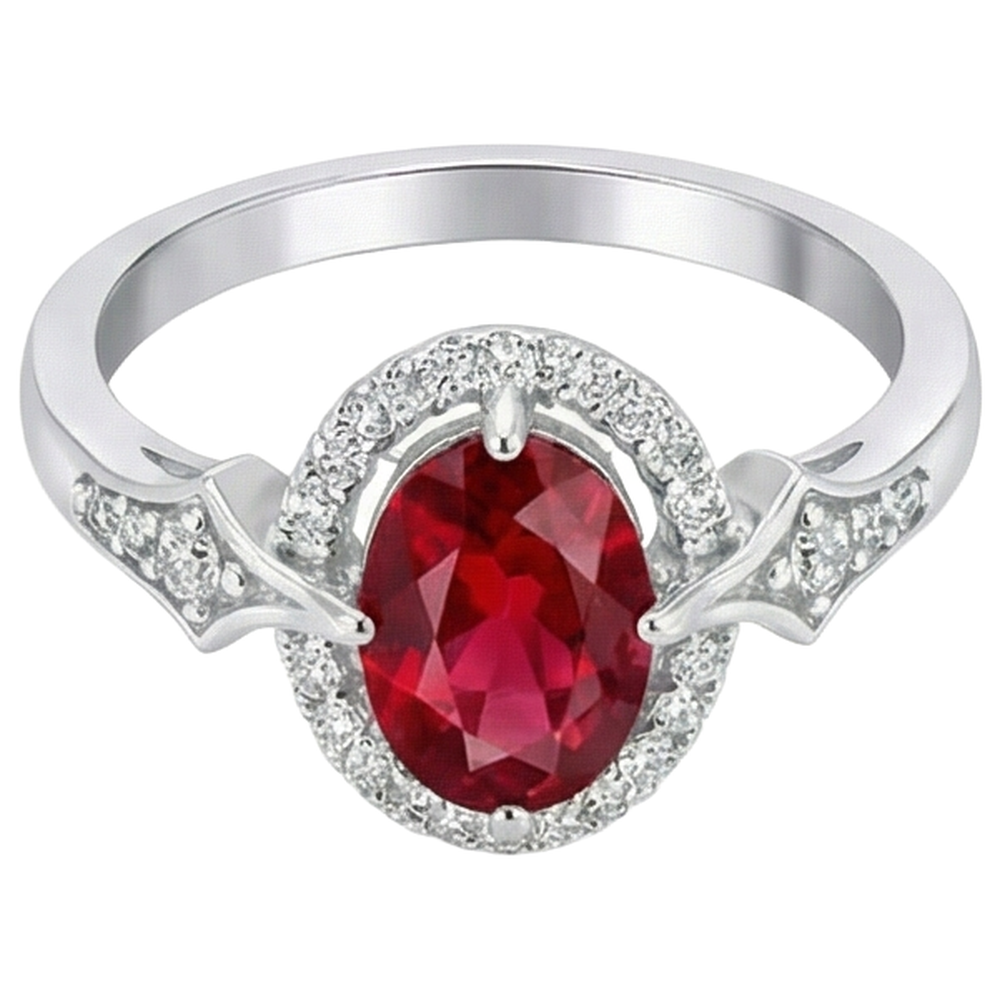 echter oval rubin 2.75Karat ring Seitenansicht