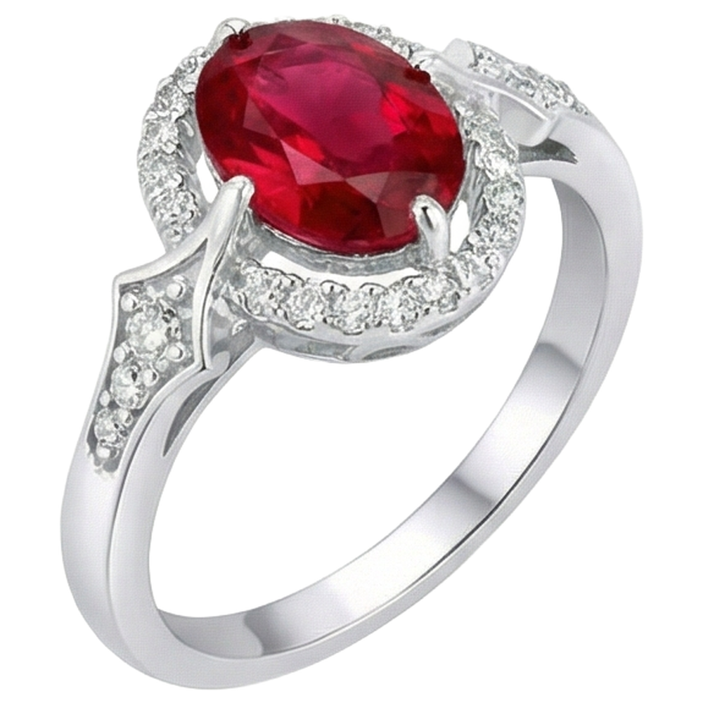 echter oval rubin 2.75Karat ring Detailansicht