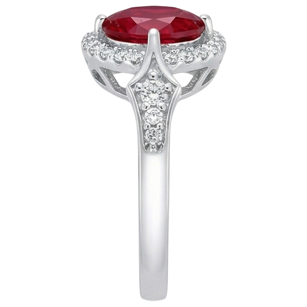 echter oval rubin 2.75Karat ring Draufsicht