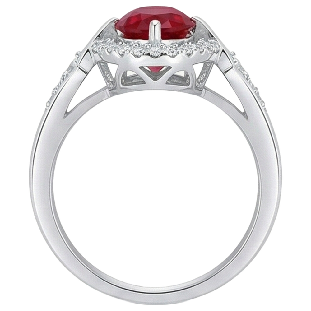 echter oval rubin 2.75Karat ring Profilansicht