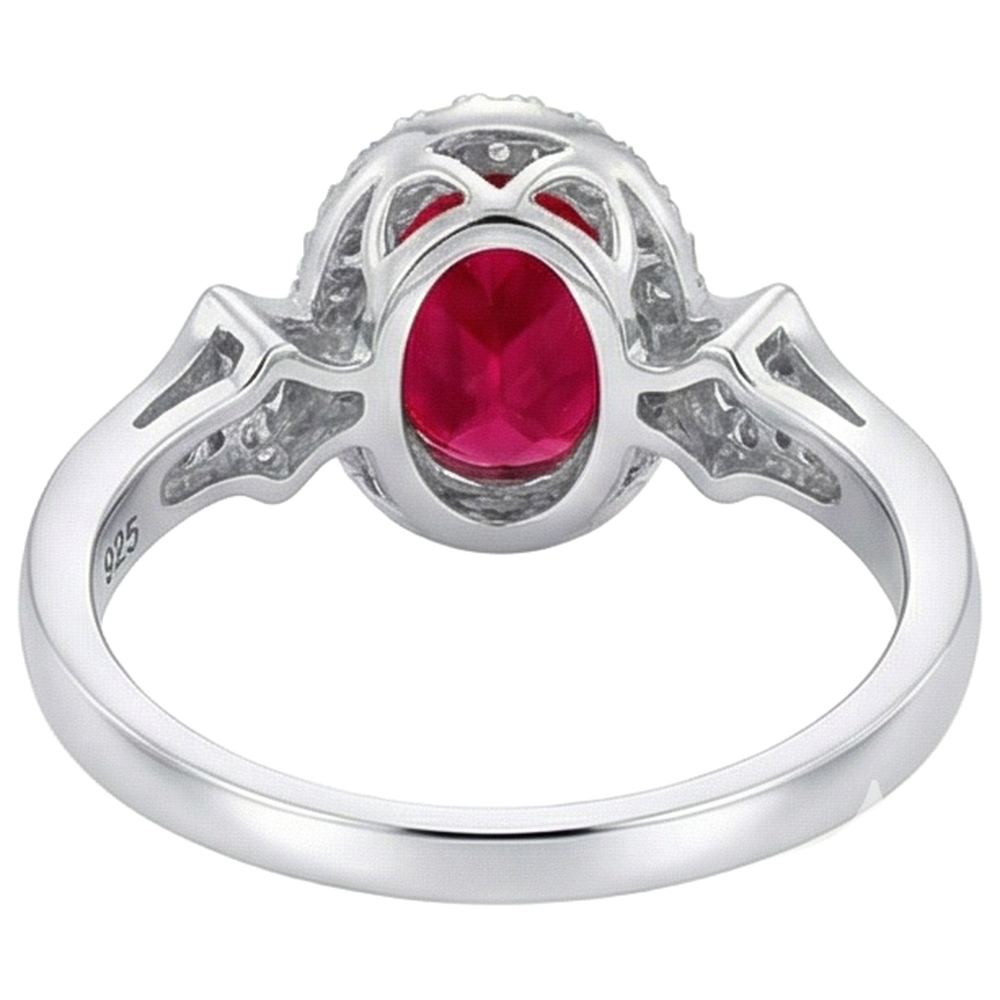 echter oval rubin 2.75Karat ring auf Weiß