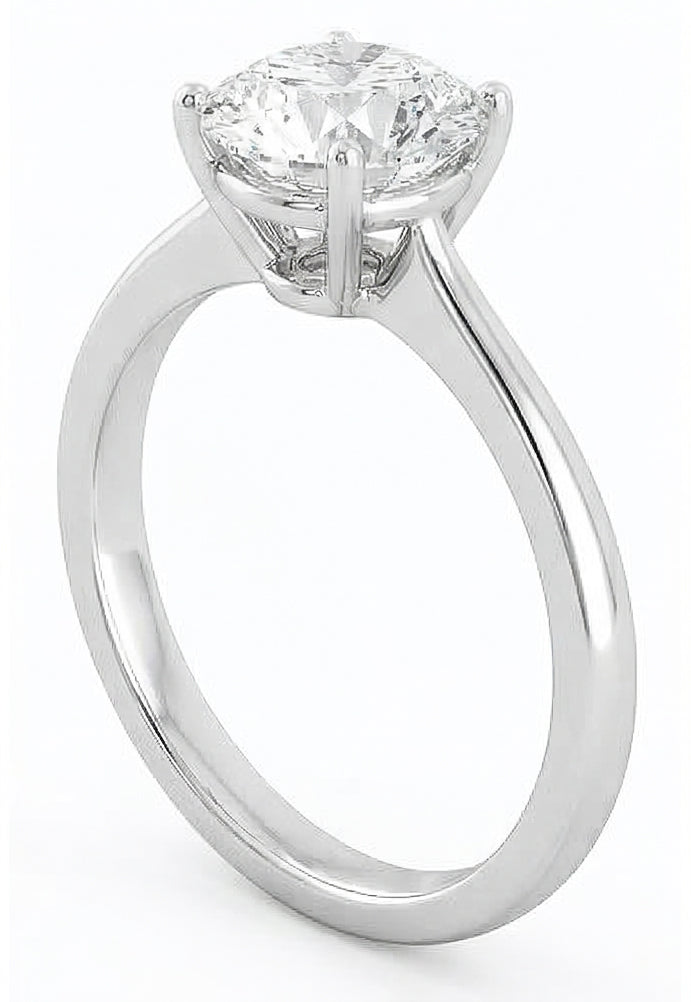 echter round diamant 2.75Karat ring Profilansicht