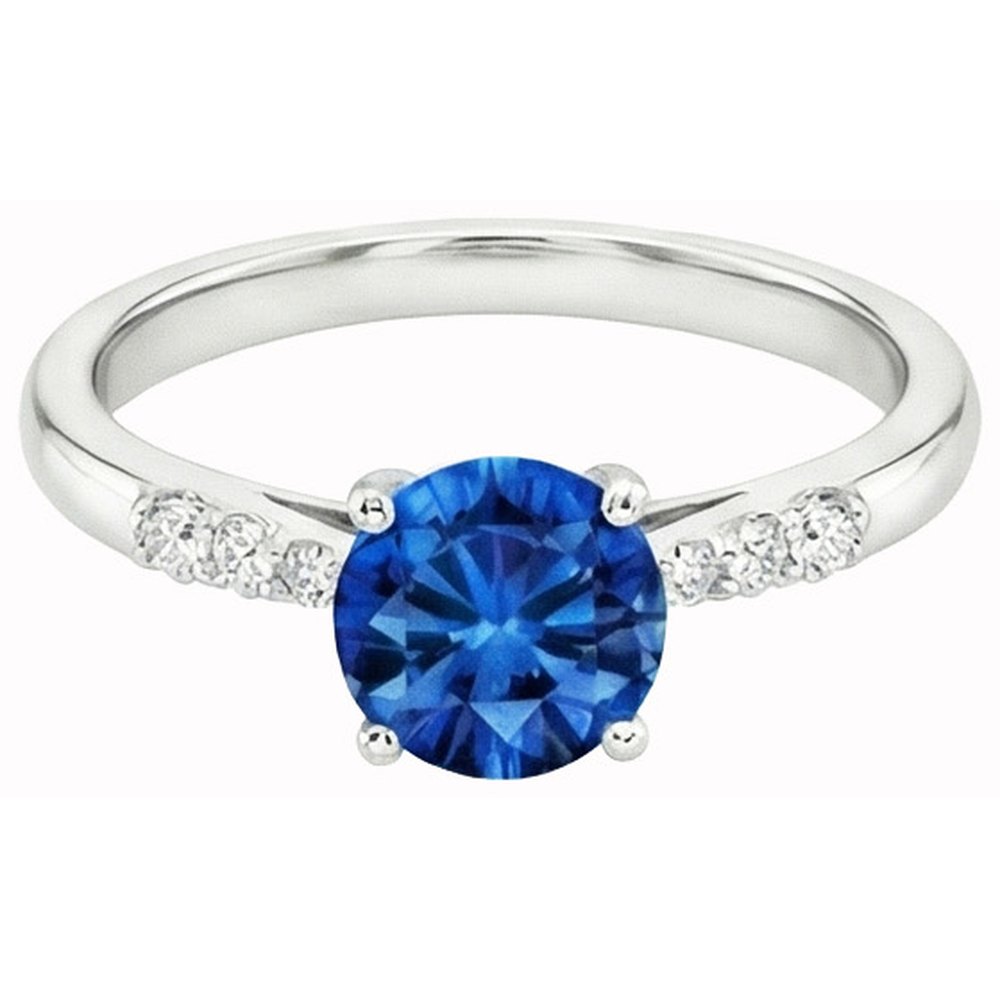 echter round saphir 2.75Karat ring Seitenansicht