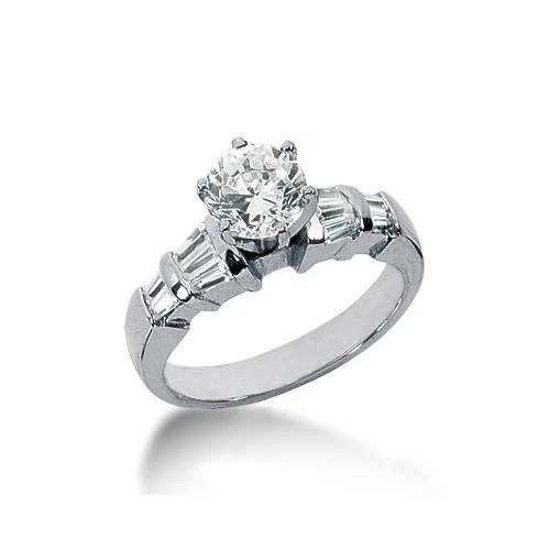 2,75 Ct. Natürliche Diamant-Verlobungsring Baguette-Akzente