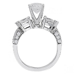 2,75 Karat Echt Diamanten Drei Steine Stil Verlobungsring Weißgold 14K