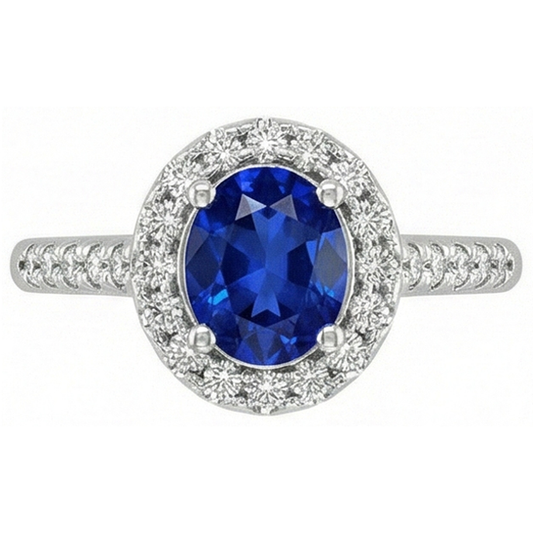 echter round saphir 2.90Karat ring Vorderansicht