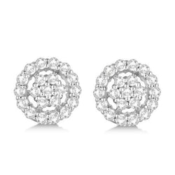 2,95 Ct Runder Natürliche Diamant Halo Pave Set Ohrstecker