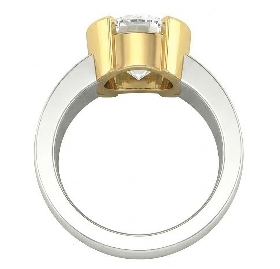 echter round diamant 3.02Karat ring Profilansicht