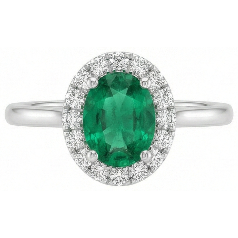 echter oval smaragd 3Karat ring Seitenansicht