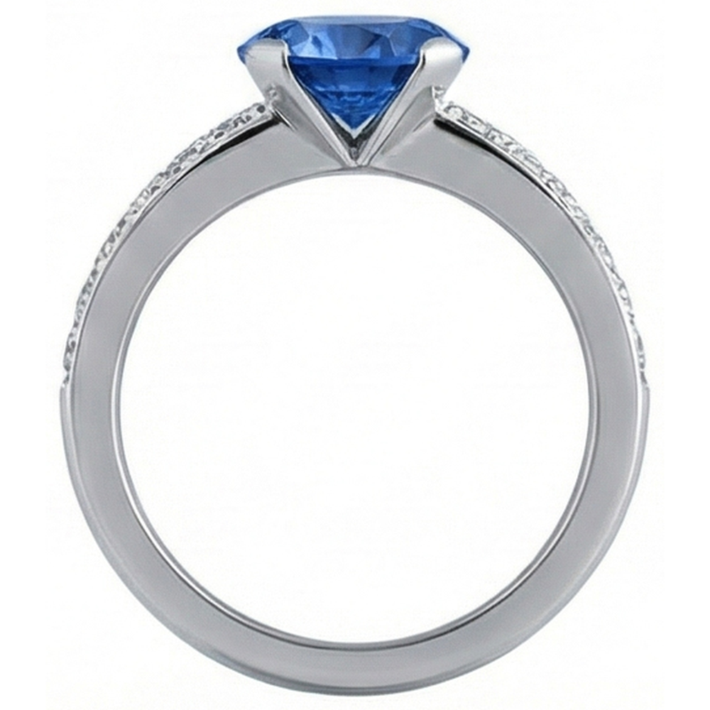 echter round diamant 3.25Karat ring Profilansicht