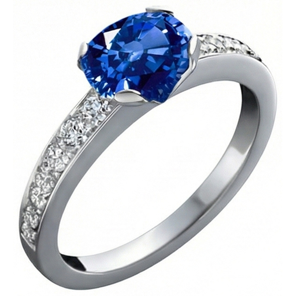 echter round diamant 3.25Karat ring Draufsicht