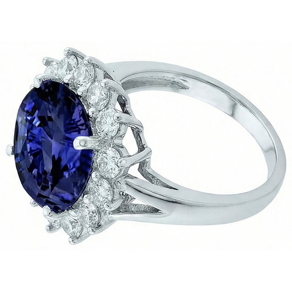 echter round tansanit 3.26Karat ring Seitenansicht