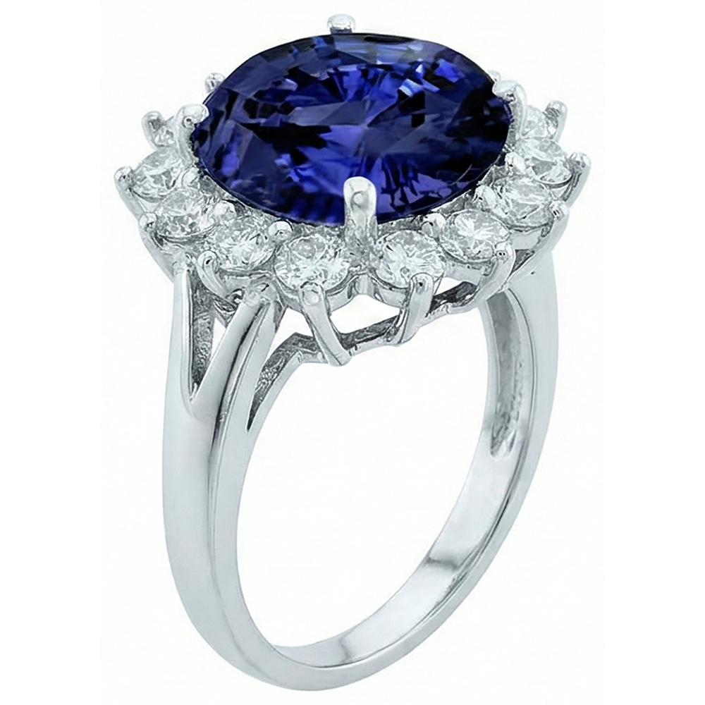 echter round tansanit 3.26Karat ring Detailansicht