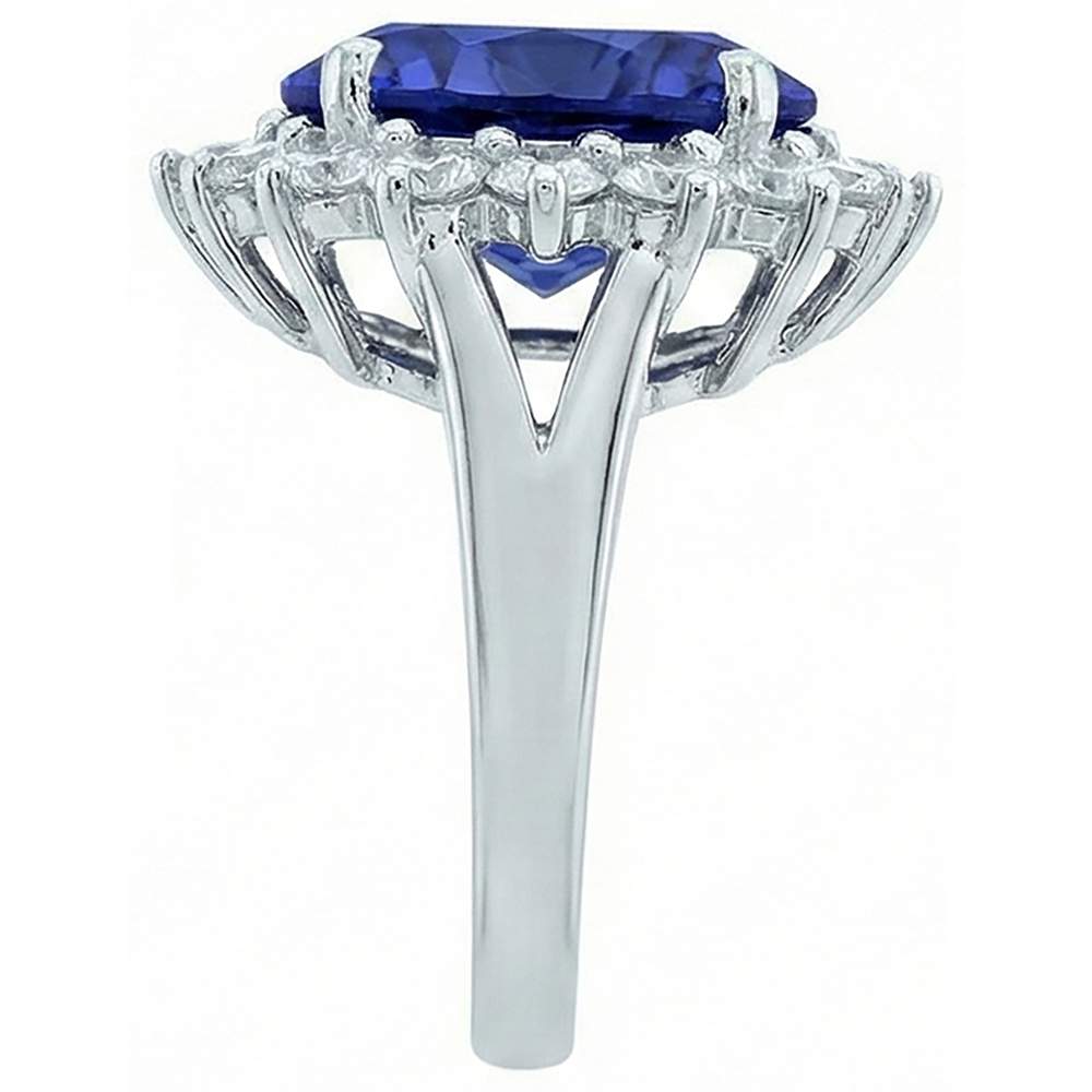 echter round tansanit 3.26Karat ring Draufsicht