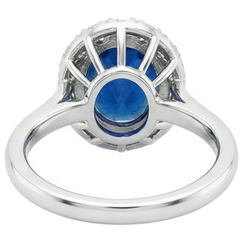 echter oval diamant 3.40Karat ring Profilansicht