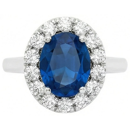 echter oval diamant 3.40Karat ring Vorderansicht