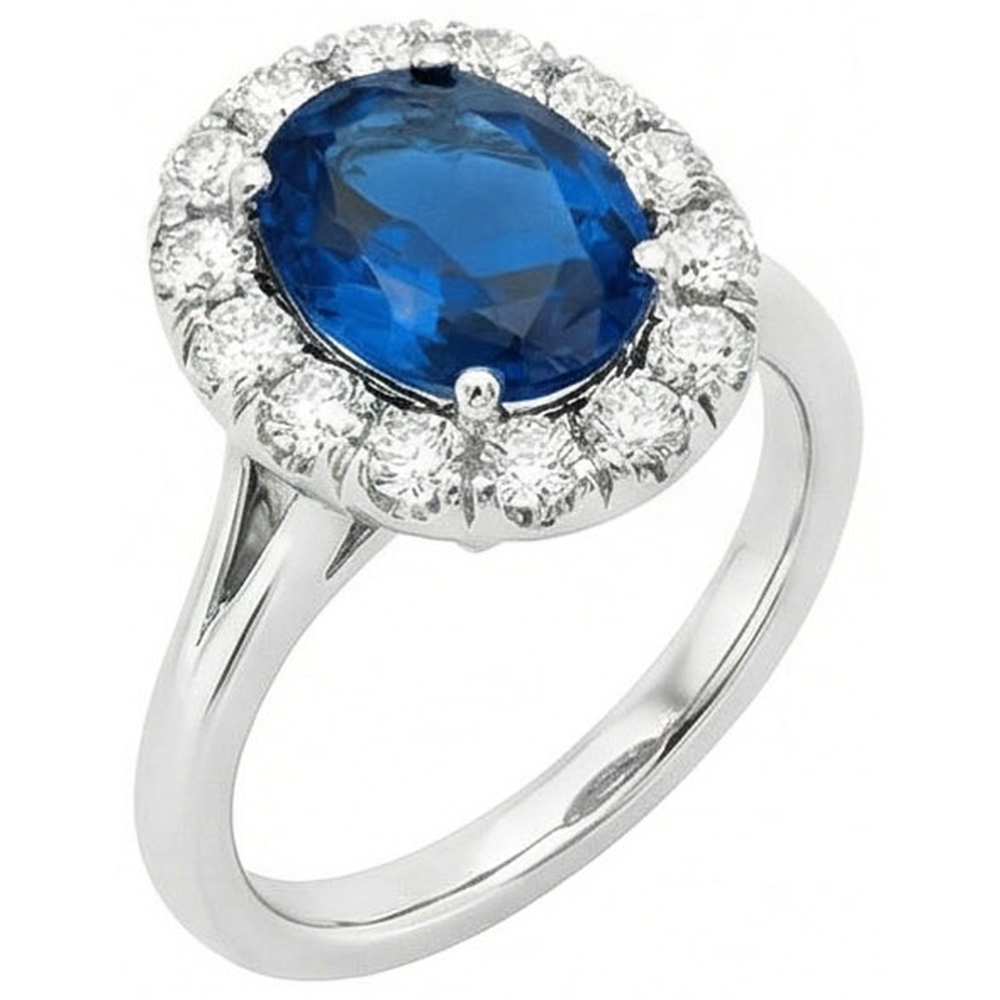 echter oval diamant 3.40Karat ring Seitenansicht