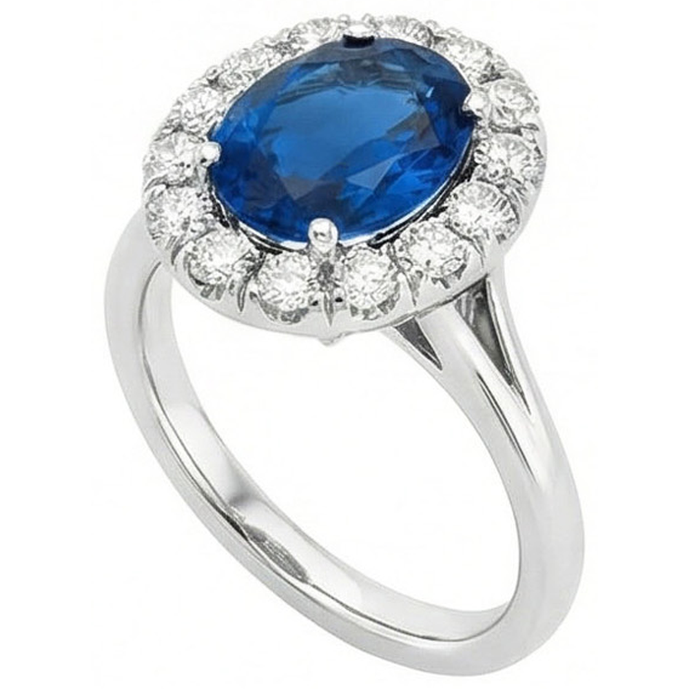echter oval diamant 3.40Karat ring Detailansicht
