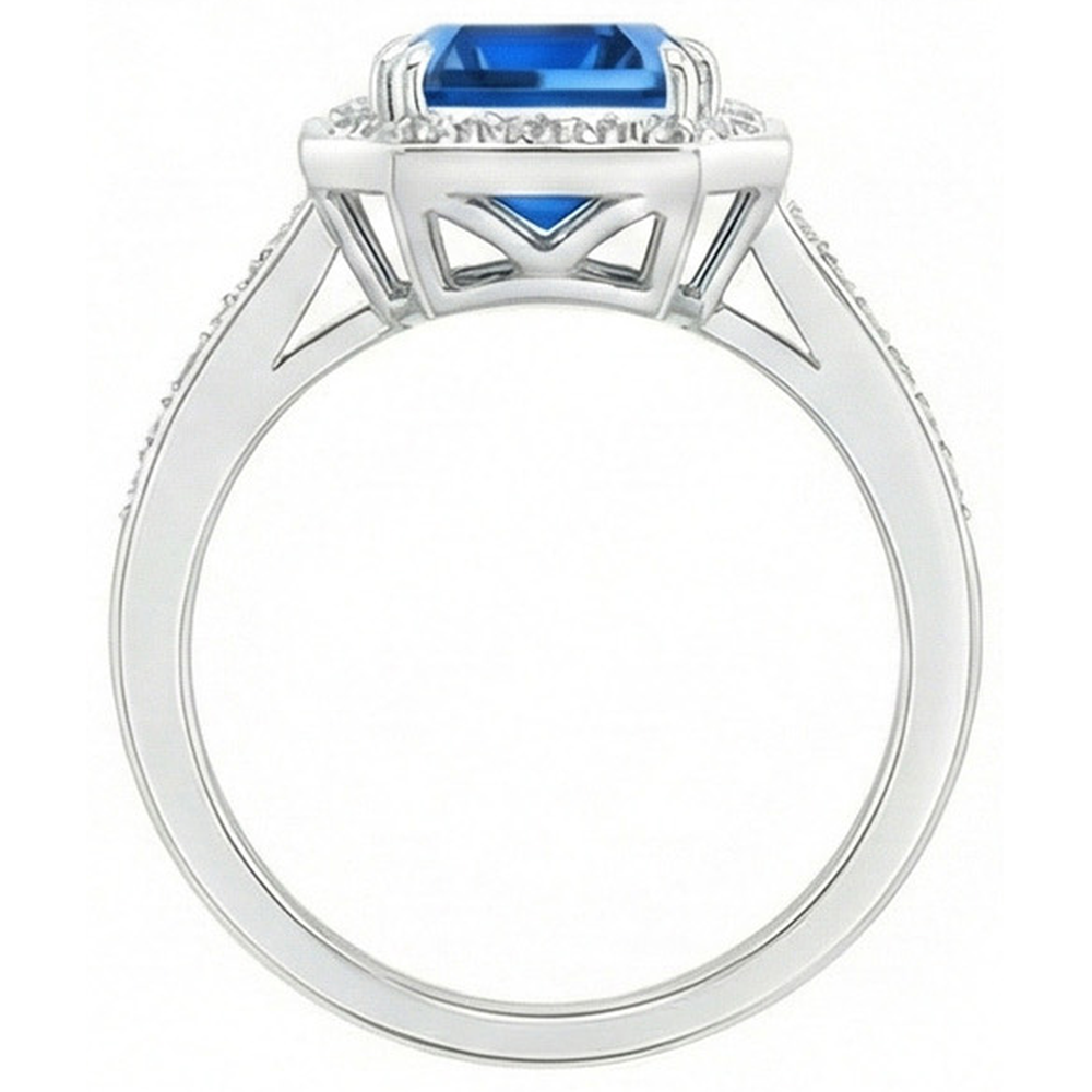 echter round diamant 3.40Karat ring Profilansicht