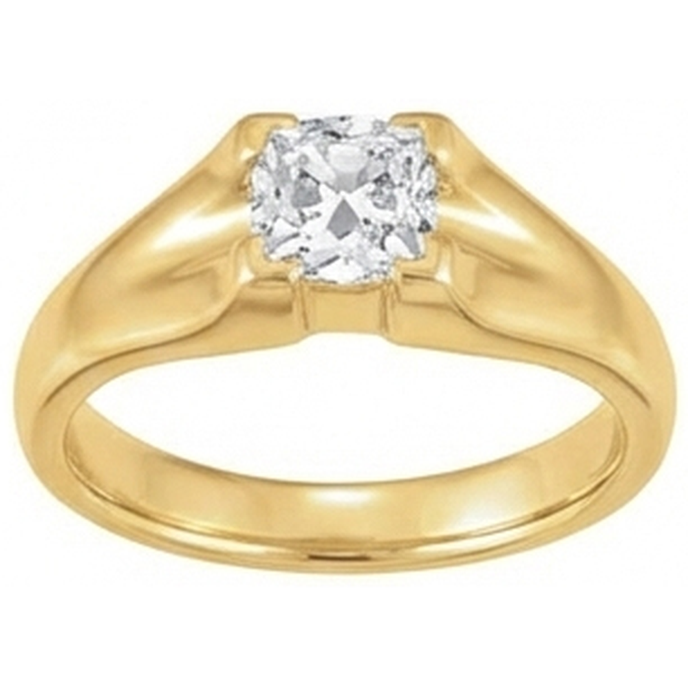 Authentischer Edler Diamant Einzelstein-Ring – Seitenansicht