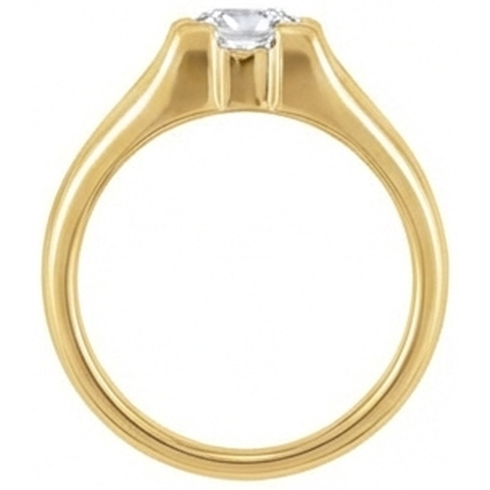 Edler Diamant Kissen-Schliff Einzelstein-Ring in 14K Gelbgold – Profilansicht
