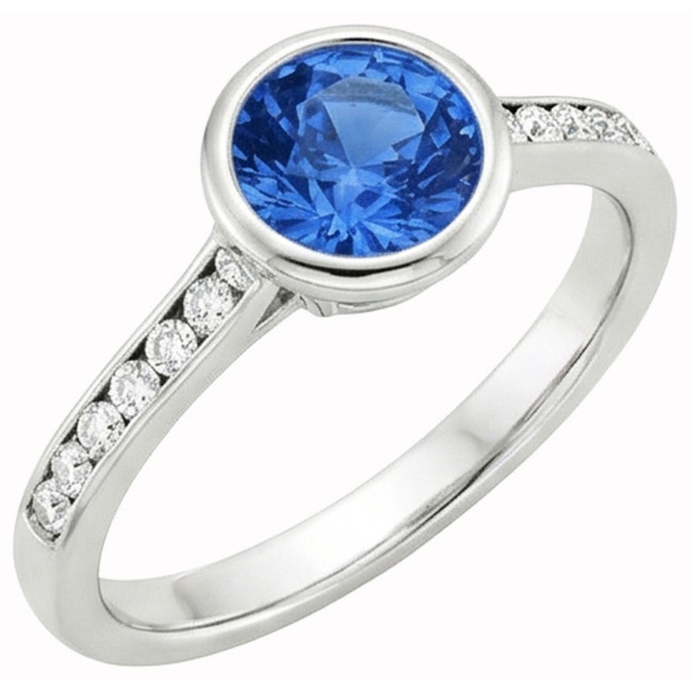 echter round diamant 3.50Karat ring Vorderansicht