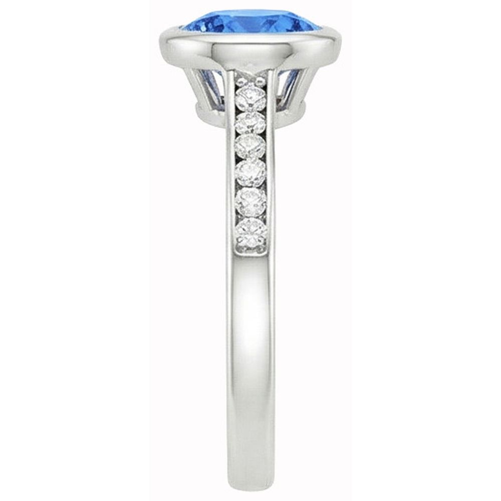 echter round diamant 3.50Karat ring Profilansicht
