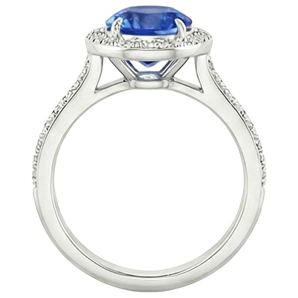 echter round diamant 3.50Karat ring Profilansicht