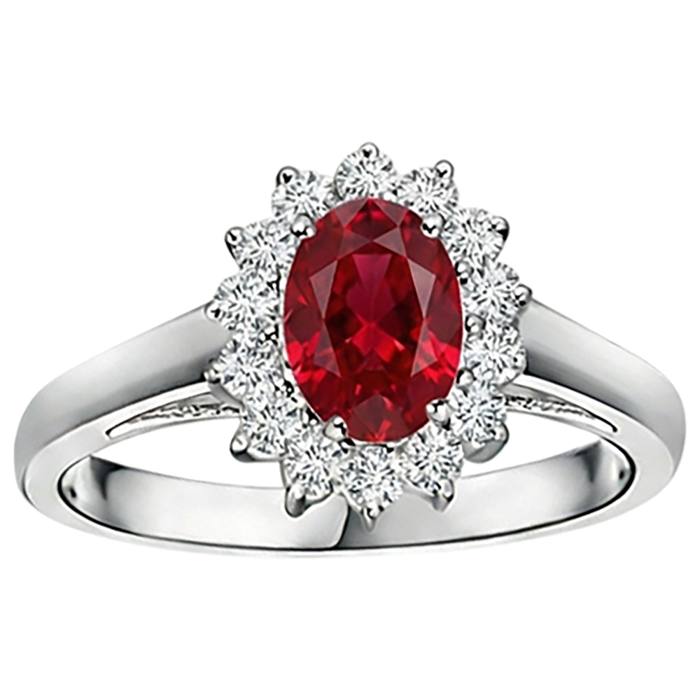 echter oval rubin 3.50Karat ring Seitenansicht