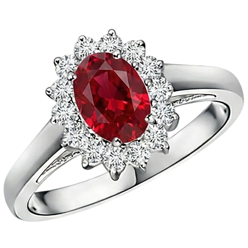 echter oval rubin 3.50Karat ring Detailansicht