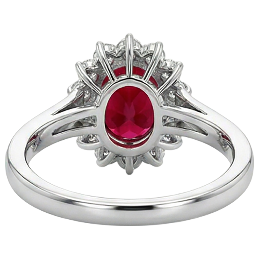 echter oval rubin 3.50Karat ring auf Weiß