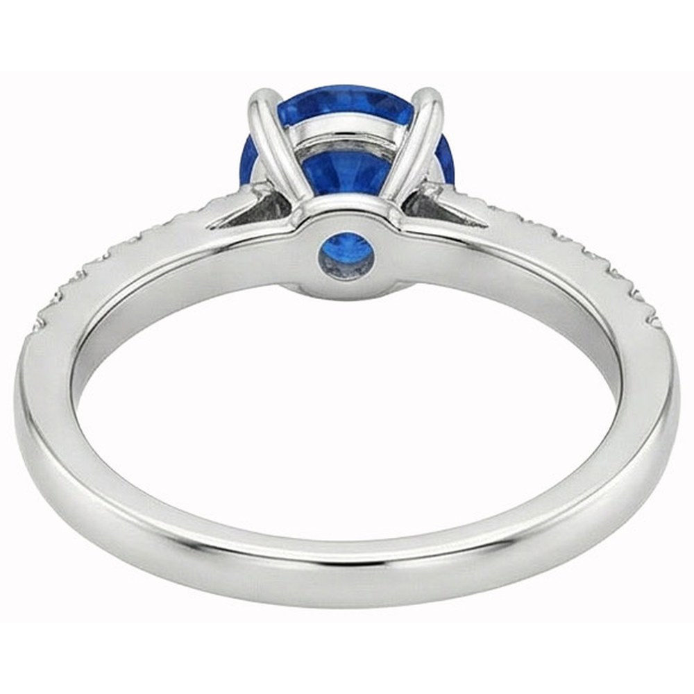 3.50 ct. Ring mit Saphir-Diamanten im runden Schliff-Satz WG 14K
