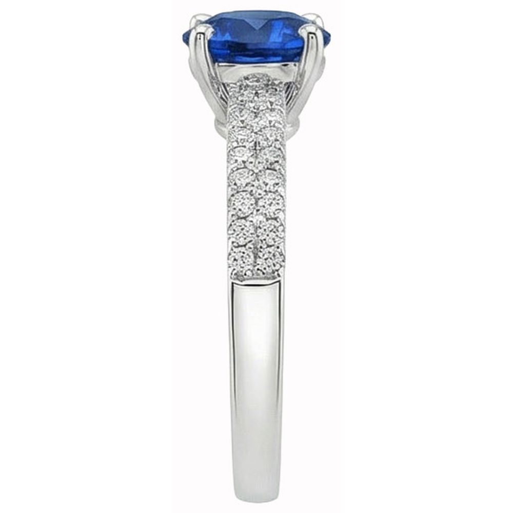 3.50 ct. Ring mit Saphir-Diamanten im runden Schliff-Satz WG 14K