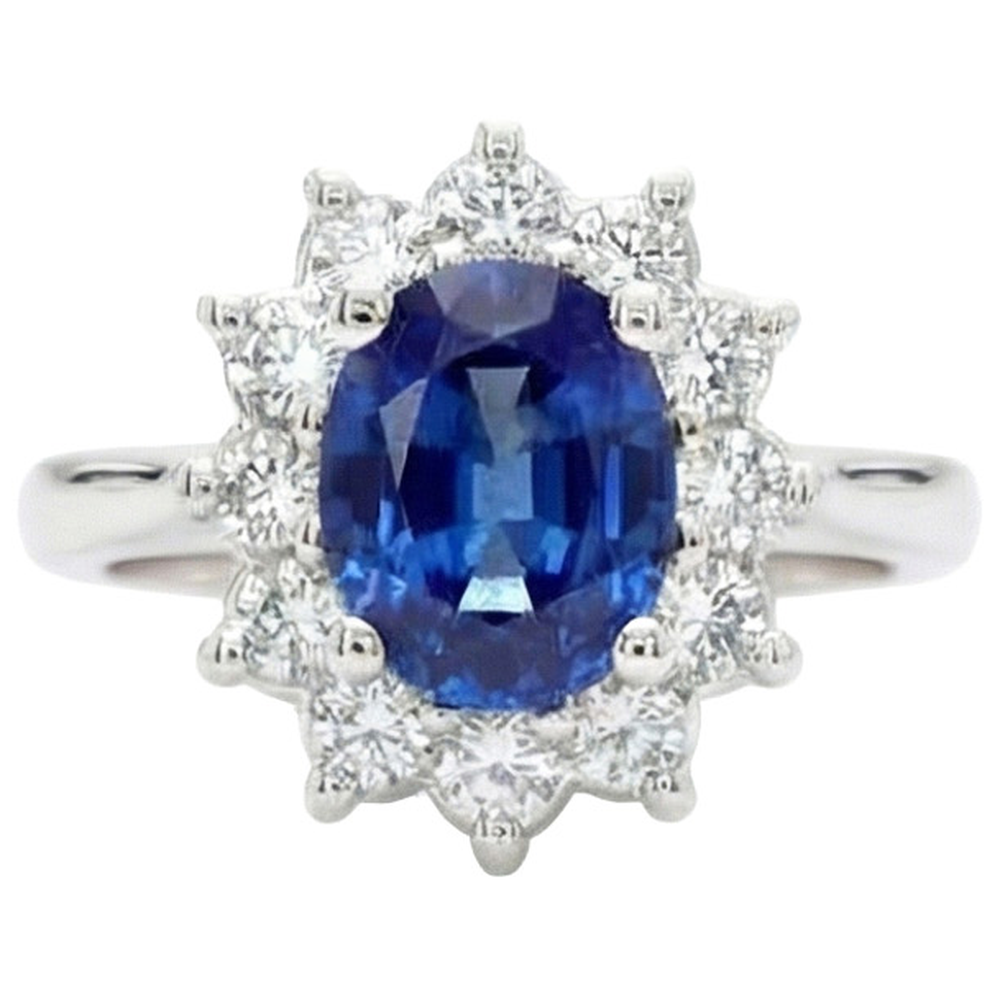 echter oval diamant 3.60Karat ring Vorderansicht