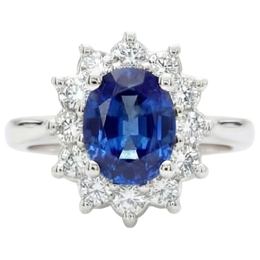 echter oval diamant 3.60Karat ring Vorderansicht