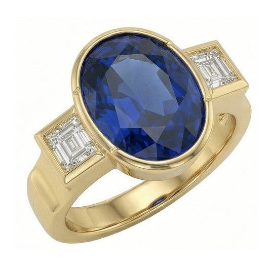 echter oval diamant 3.60Karat ring Draufsicht