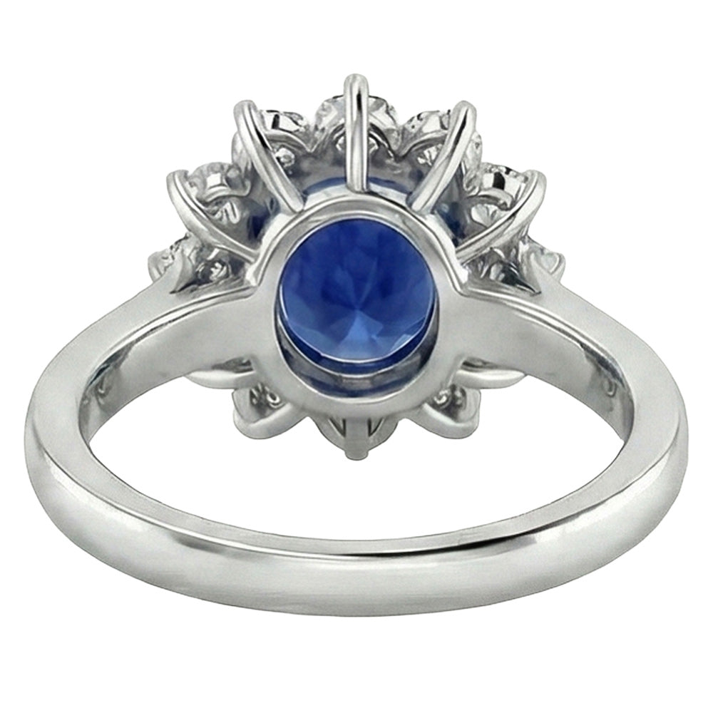 echter oval saphir 3.70Karat ring Draufsicht