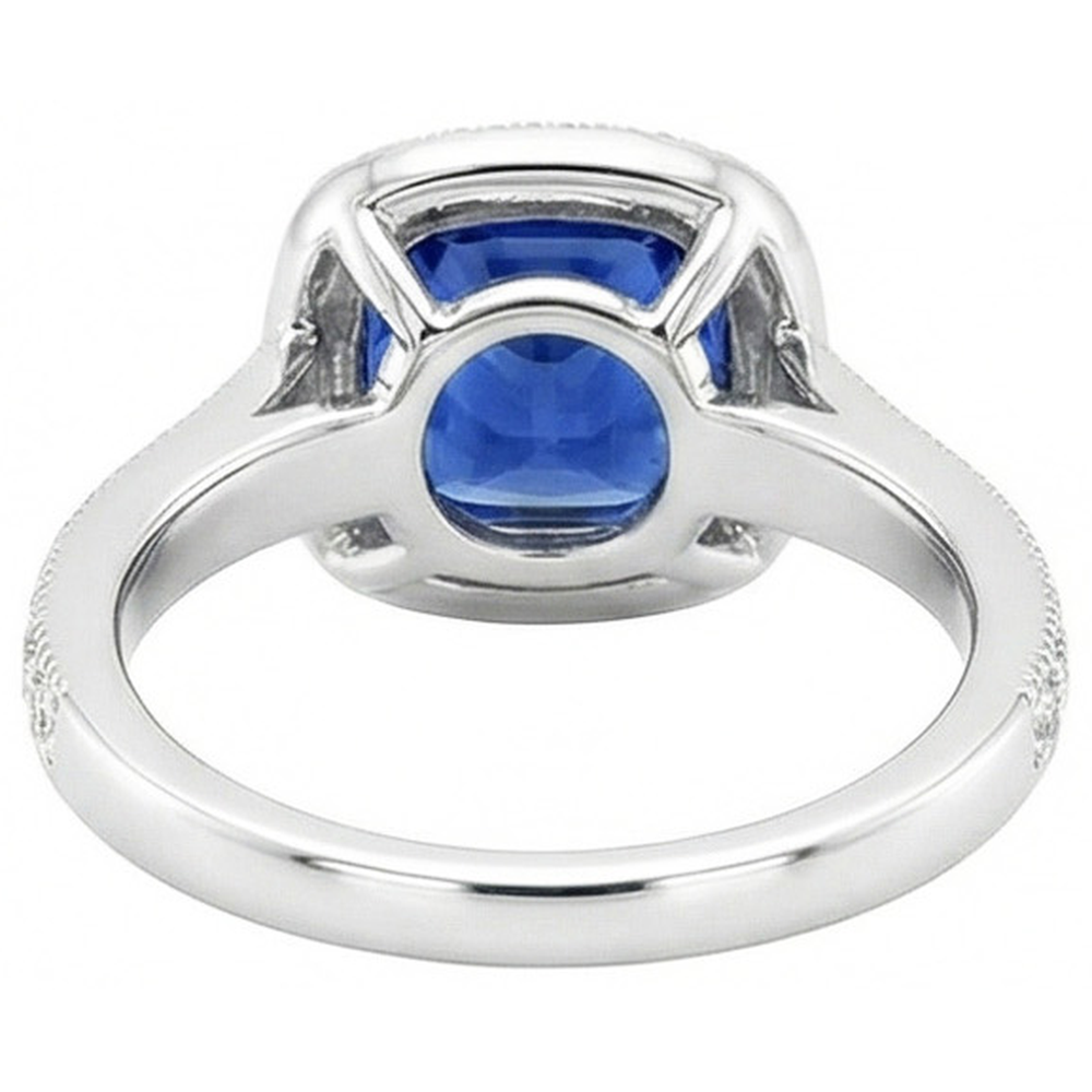 echter round diamant 3.70Karat ring Profilansicht