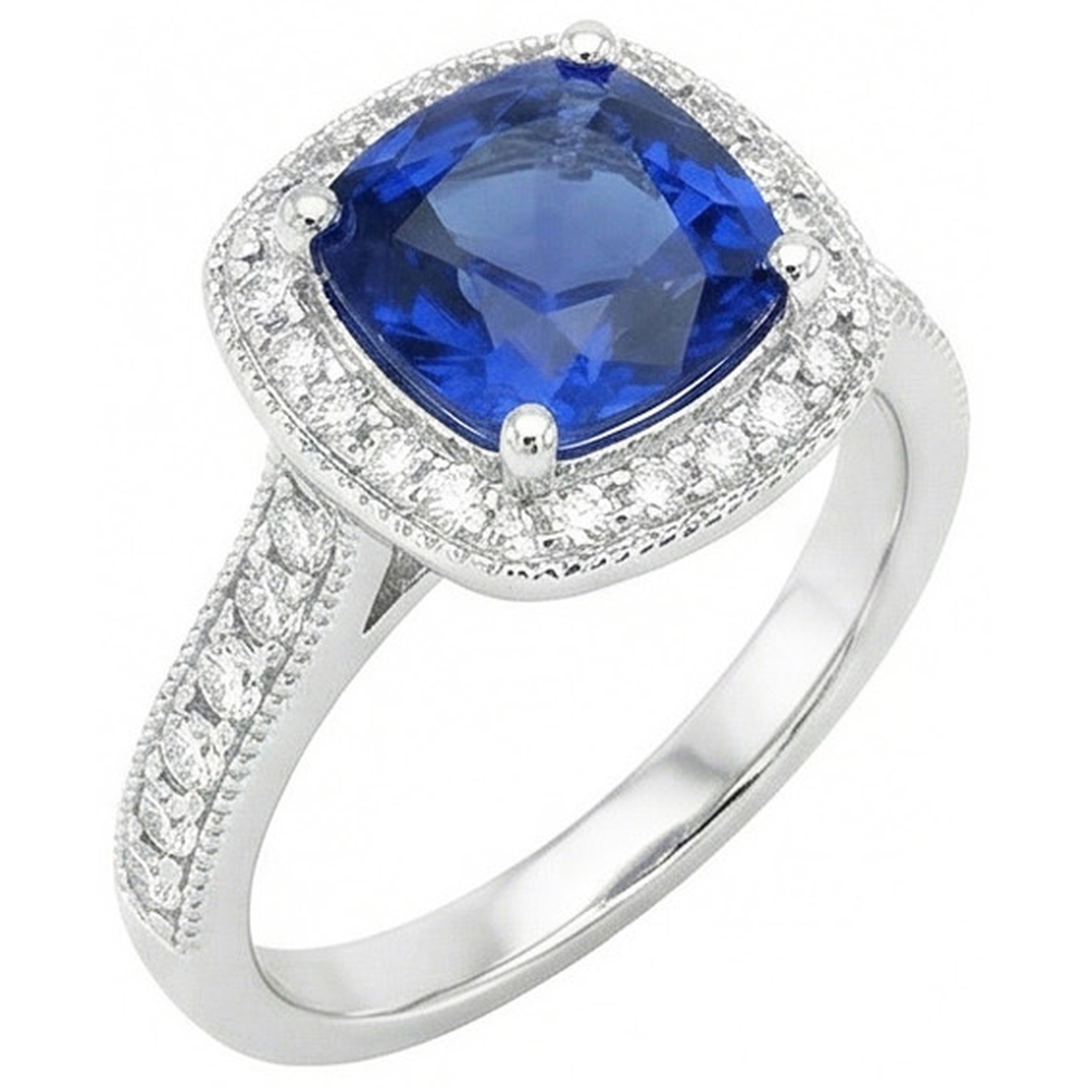 echter round diamant 3.70Karat ring Vorderansicht
