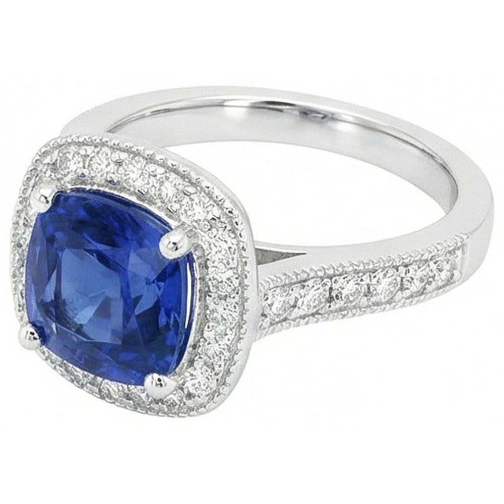 echter round diamant 3.70Karat ring Detailansicht
